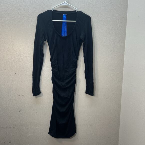 Kit And Ace Dress SZ 4 Midi Long Sleeve Minimalist Cashmere Blend Quiet Luxury - Picture 1 of 9